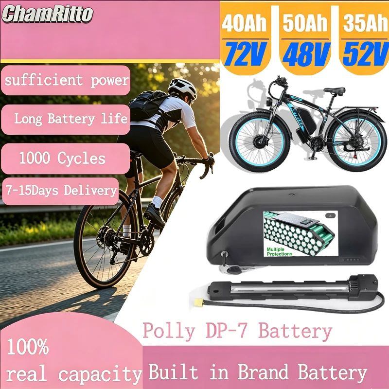 72V 50Ah 21700 Lithium Battery - Bateria de Bicicleta Elétrica ChampionPolly 48V
