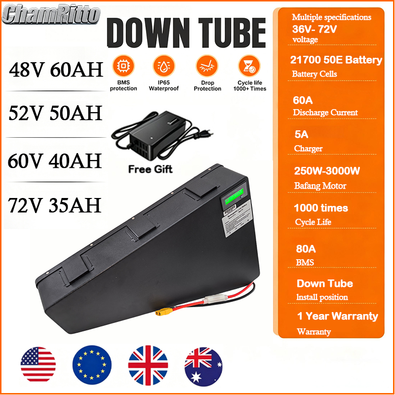 72V 50Ah 21700 Lithium Battery - Bicicleta Elétrica 60v 72v 3000w com