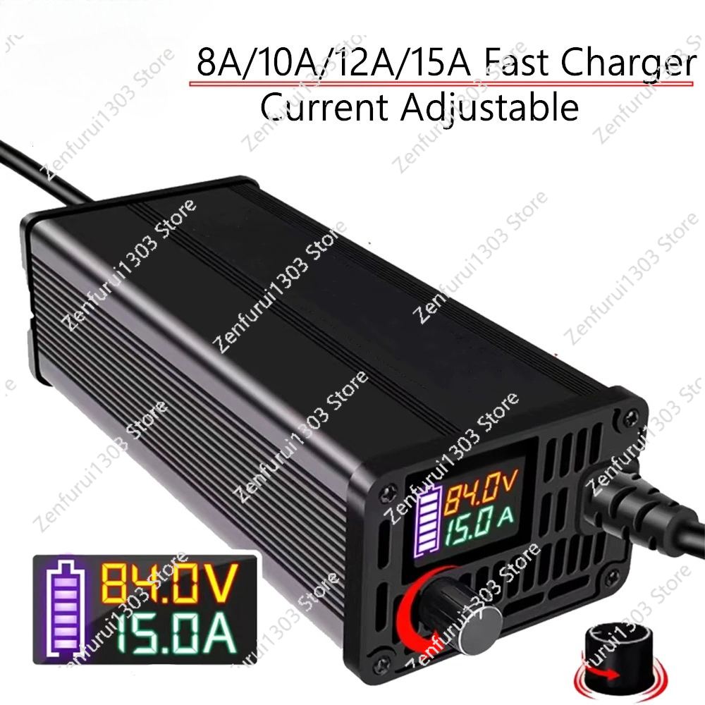 72V 15A Fast Charger - Carregador de Bateria de Lítio Li-ion