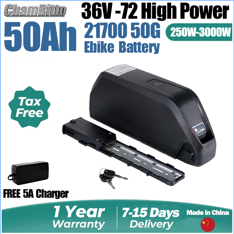 72V 50Ah 21700 Lithium Battery - Bateria para Bicicleta Elétrica 48V 30AH