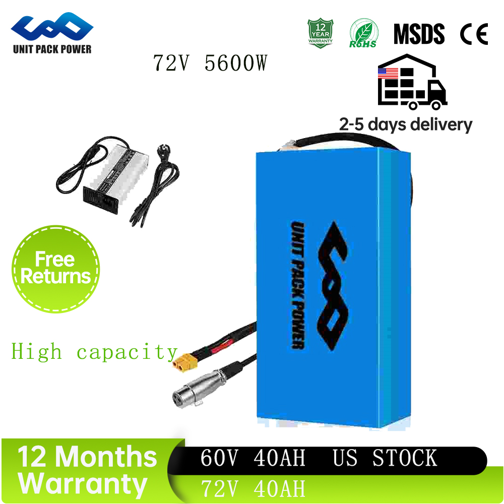 72V 40Ah Lifepo4 Battery Pack - Bateria para Bicicleta Elétrica e Patinete