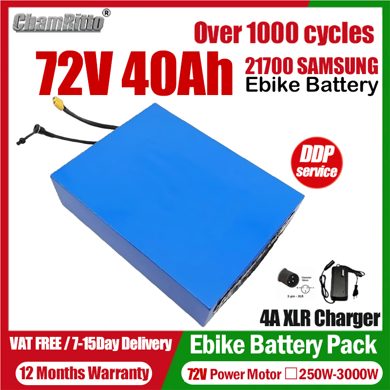 Bicicleta Elétrica eBike Cham- - 72V 50Ah 21700 Lithium Battery avaliação e preço