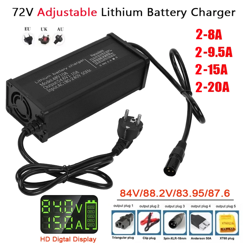Carregador de Bateria de Lítio - 72V 15A Fast Charger avaliação e preço