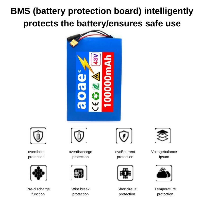 Bateria de lítio 13S8P 48V 100 - 60V 50Ah Electric Scooter Battery avaliação e preço
